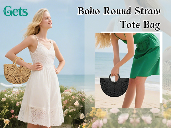 Woven Straw Top-Handle Tote — product information 11