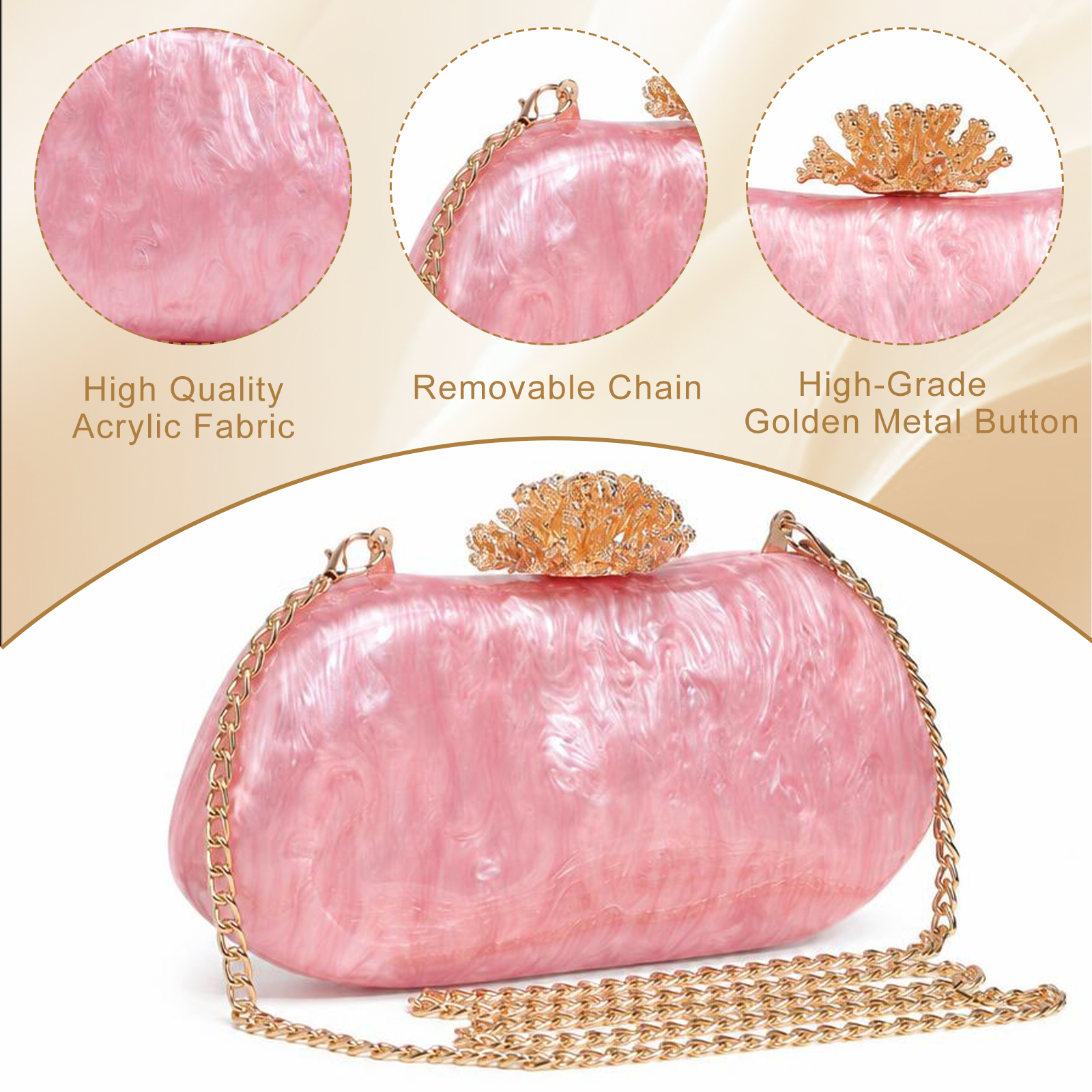 Flower Shell Evening Clutch — product information 17