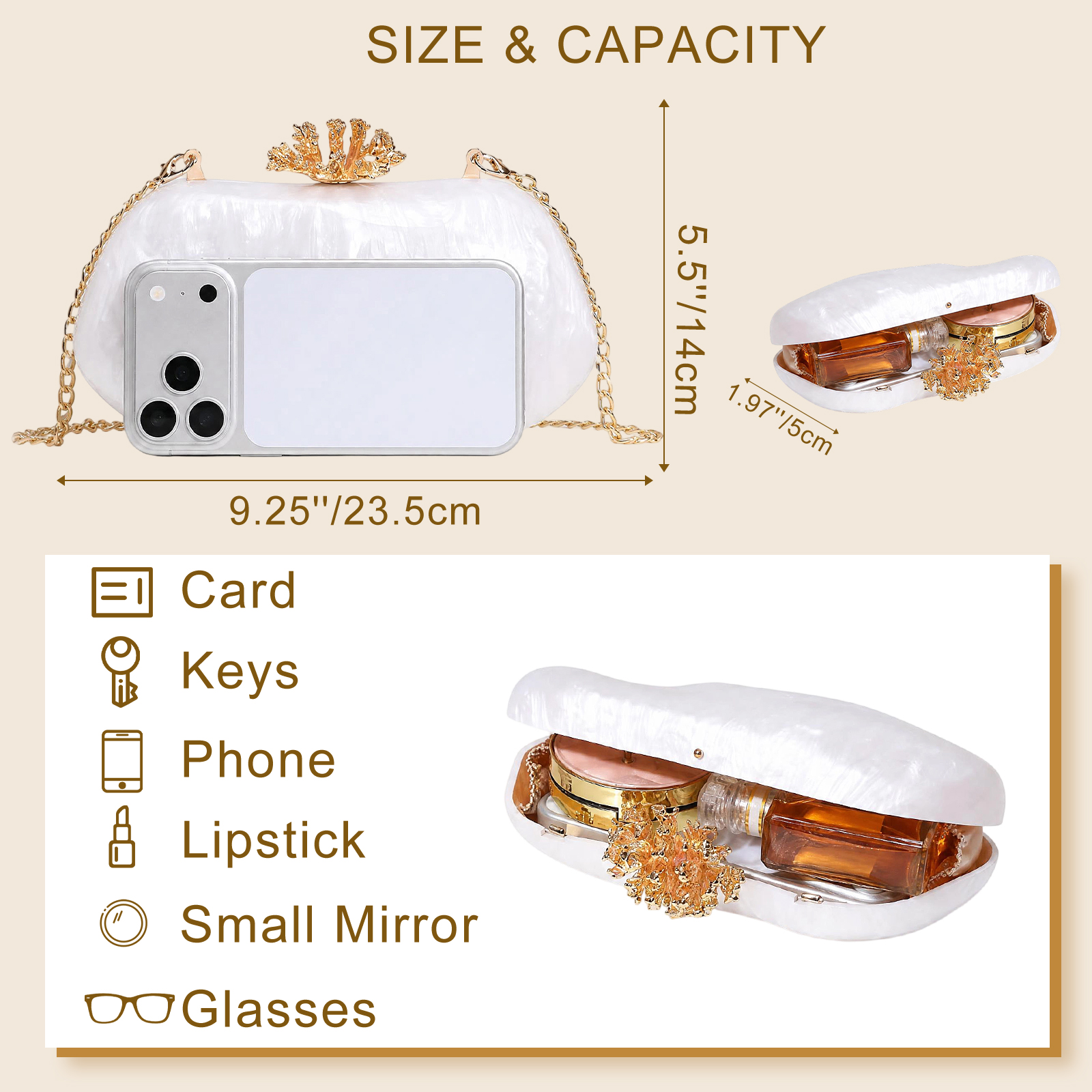 Flower Shell Evening Clutch — product information 22