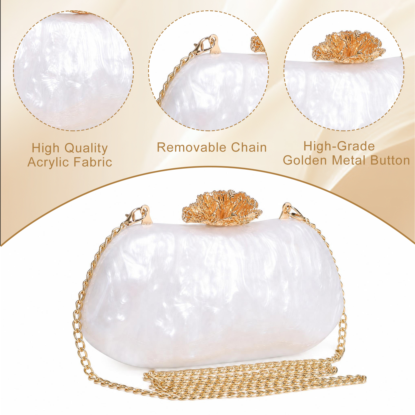 Flower Shell Evening Clutch — product information 23